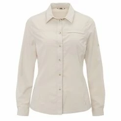 Bester Verkauf 🔥 FRILUFTS CABRERA L/S 👕 SHIRT Frauen - Outdoor Bluse Offwhite ❤️