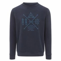 Am billigsten ❤️ FRILUFTS OMAUI PRINTED SWEATER Männer - Sweatshirt 👗 Dress Blues 🌟